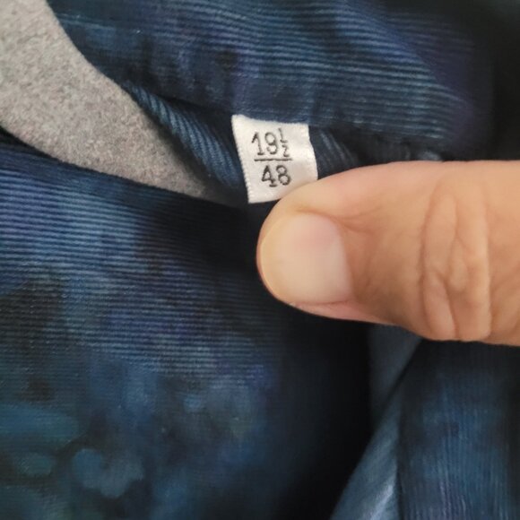 NWT MARIO BLASI Men's Button Down Corduroy Shirt Dark Blue Size 19 1/2 48 - Picture 4 of 7